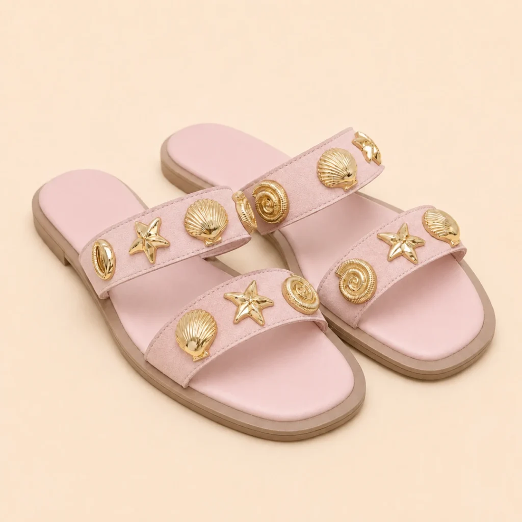 claquette femme Rose